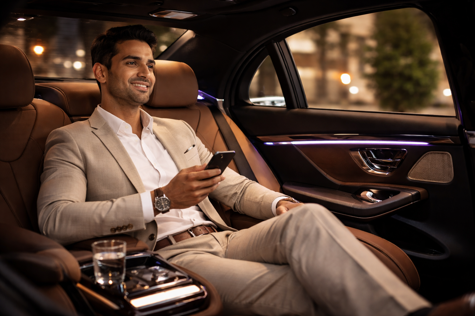 Luxury Chauffeur Car Interior – Premium Comfort & Privacy