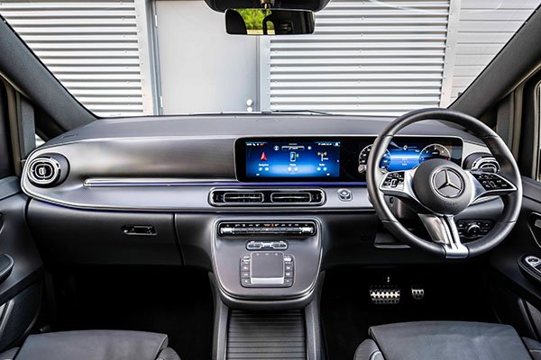 Interior of Mercedes Benz V-Class offering comfortable seating for group travel with Smart Chauffeur in London.